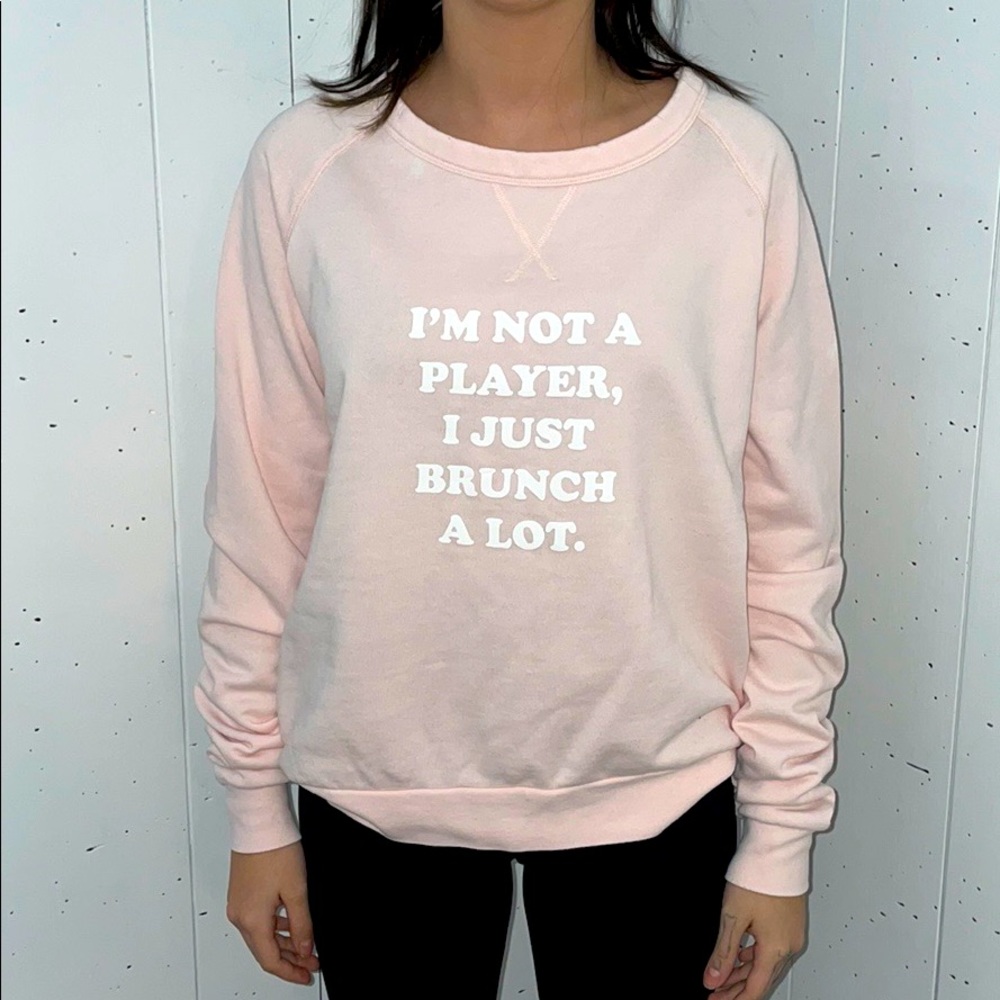 Graphic crew sweatshirt by the laundry room